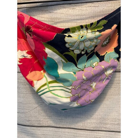 Trina Turk Gold and Floral Two Piece Swim Suit - Picture 3 of 6